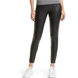 NEW Ooberswank Coated High Waisted Moto Leggings Black Women's Size XS